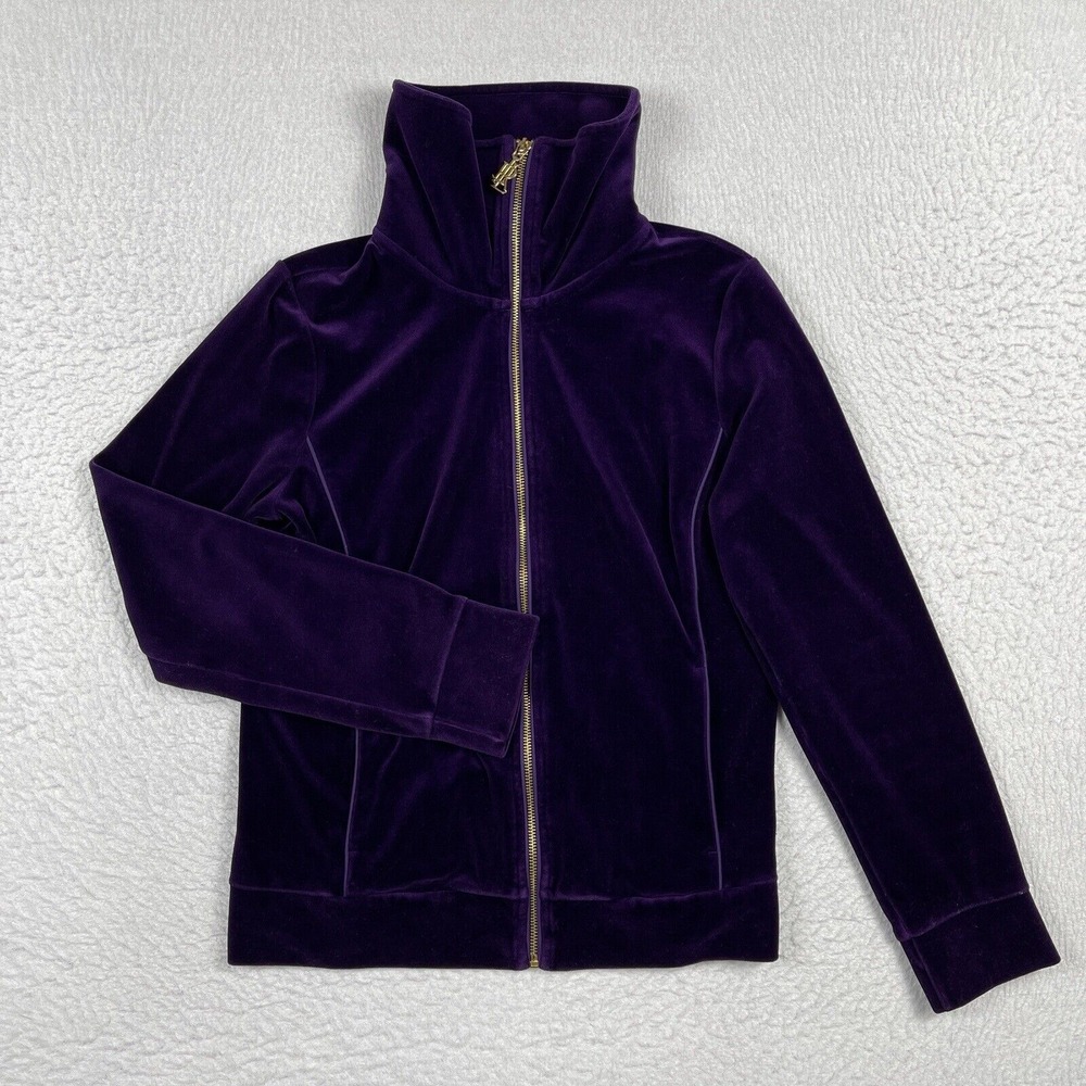 Lauren Ralph Lauren Jacket Womens Small‎ Purple Velvet Casual Ladies LRL Travel